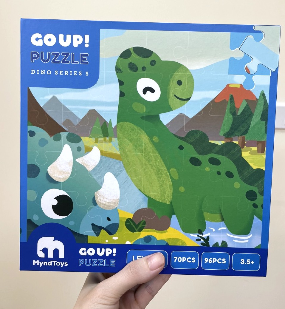 Ghép Hình Puzzle MyndToys Khủng Long Dino Series S (xanh) - Cấp Độ 4+ Cho Bé từ 3,5 Tuổi