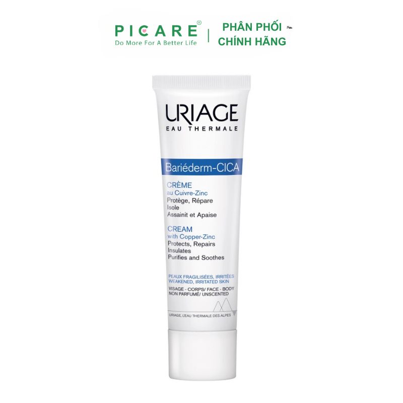 Uriage Bariéderm Repairing Cica-Cream: Kem Chăm Sóc Da Kích Ứng (40 ml)