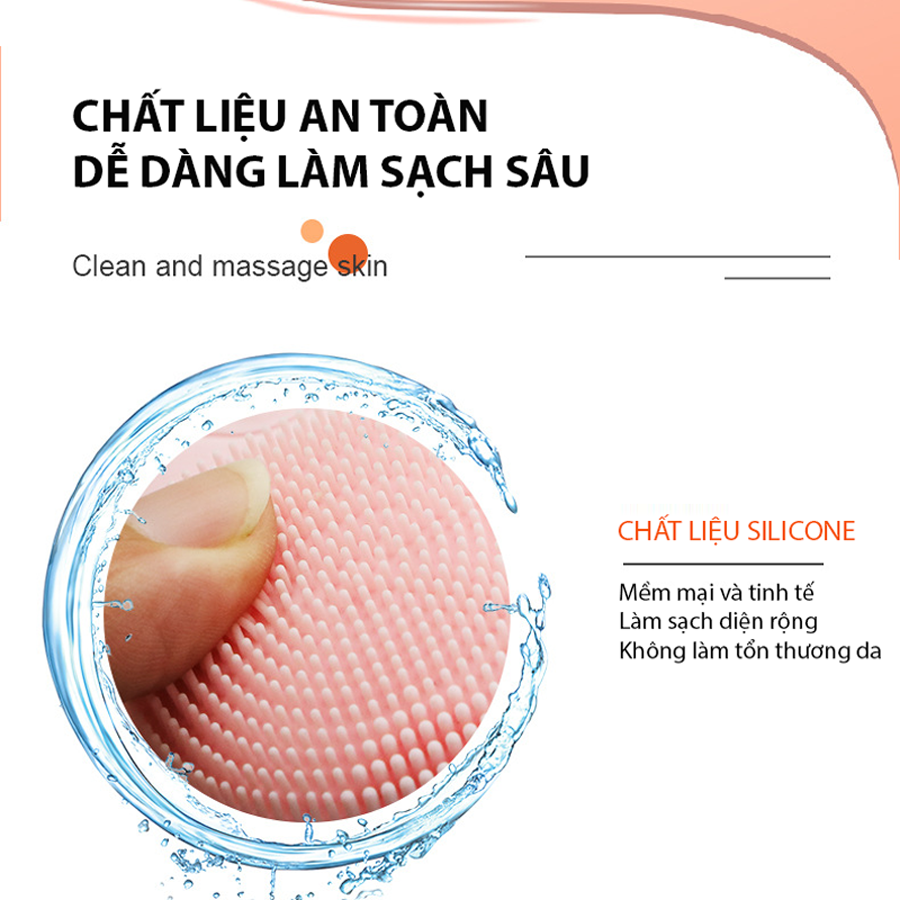 Máy rửa mặt và massage da cầm tay 3 trong 1 BR01 : Con lăn mát xa hỗ trợ tạo cằm Vline, rung 5 cấp độ giúp làm sạch sâu, đánh bay bụi bẩn và cặn trang điểm nhẹ nhàng , chất liệu silicon an toàn, chống nước IPX6