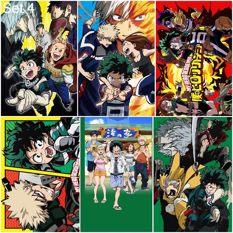 Bộ 6 Áp phích - Poster Anime Boku No Hero Academia - Học Viện Anh Hùng (bóc dán) - A3,A4,A5