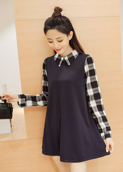 Đầm dài tay suông kèm dây cột eo DV23
