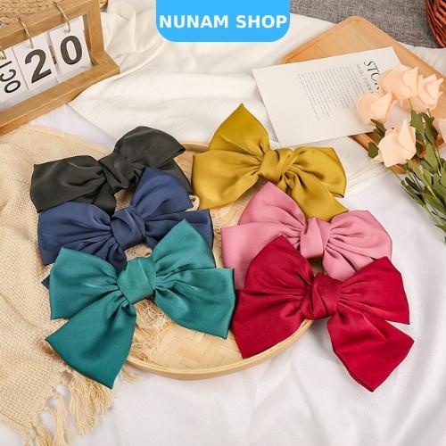 Kẹp tóc nơ vải phong cách vintage tâọ kiểu tóc cực xinh cho mẹ va bé Nunam Shop