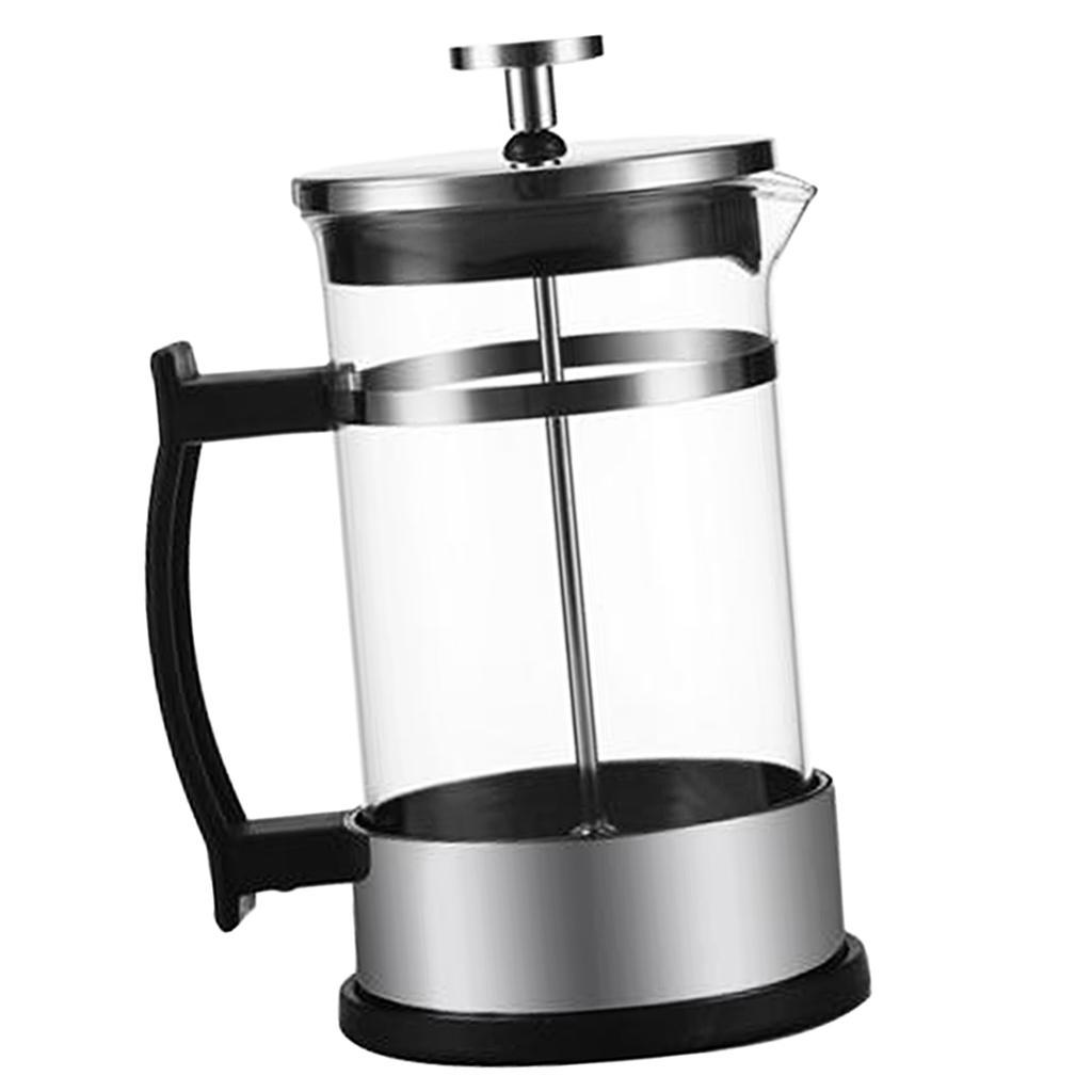 Stainless Cafetiere Tea Coffee Maker Carafe 350ml/ Clear