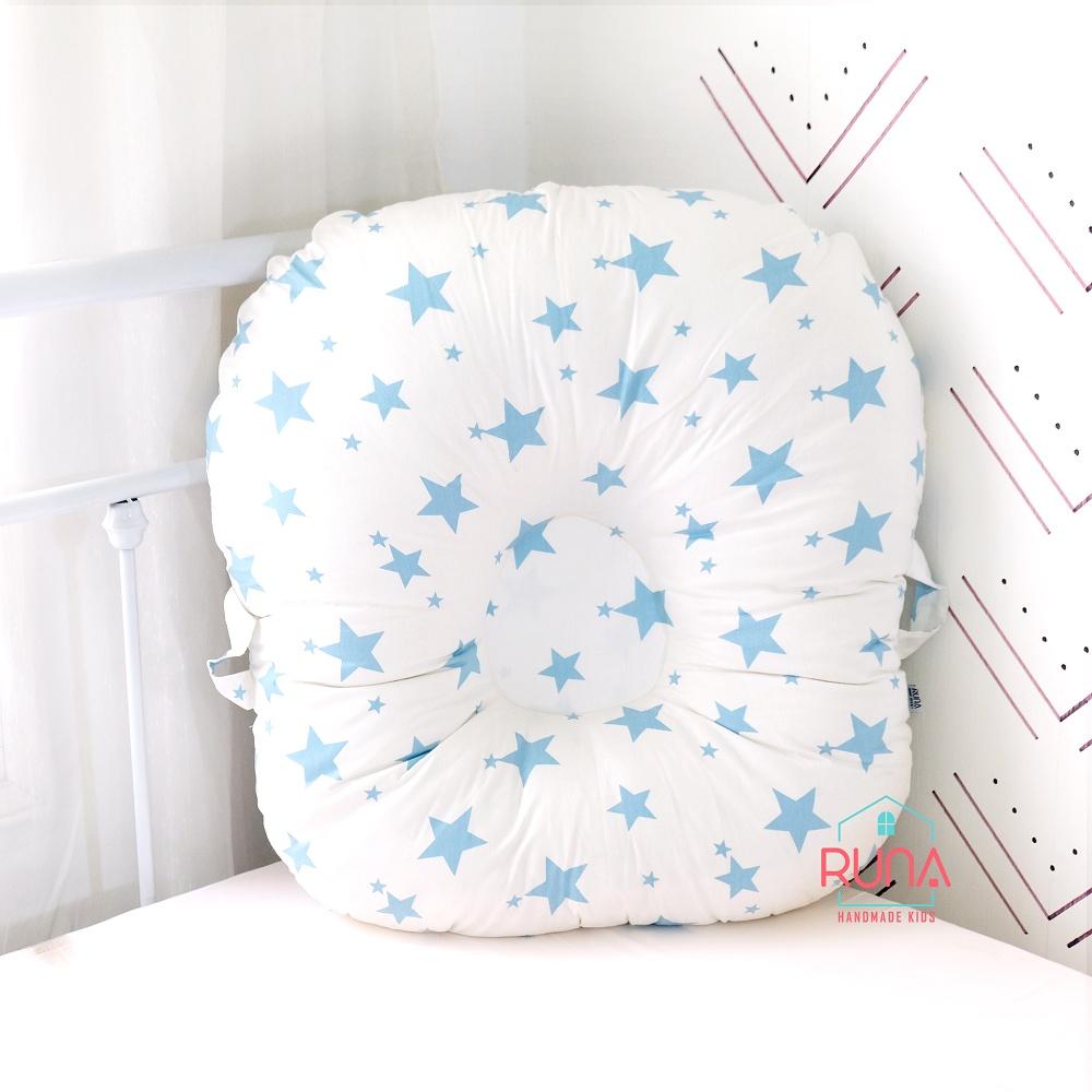 Gối chống trào ngược cho bé RUNA KIDS chất liệu Cotton Hàn 100% cao cấp mềm mịn an toàn cho bé size lớn 65x70cm