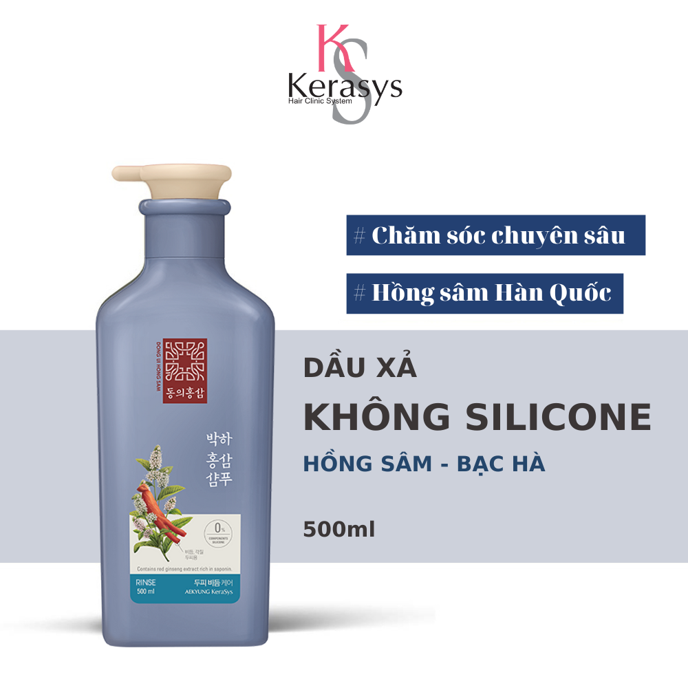 Dầu Xả Ngăn Ngừa Rụng Tóc, Giảm Gàu Ngứa Kerasys Dong Ui Hồng Sâm Bạc Hà 500ml