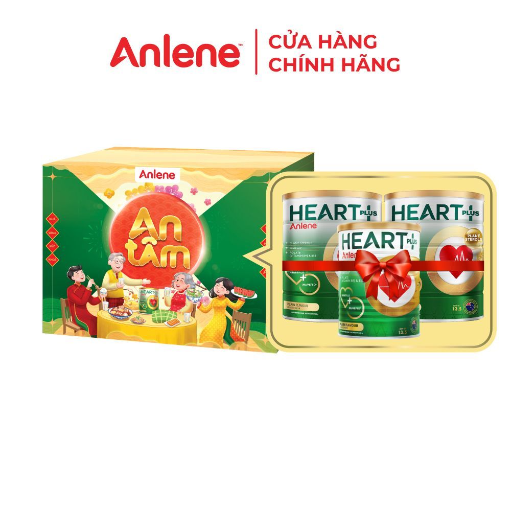 [Tặng 1 lon Anlene Heart plus 350g] Combo 2 Sữa bột Anlene Heart plus với dưỡng chất chăm sóc sức khỏe tim mạch