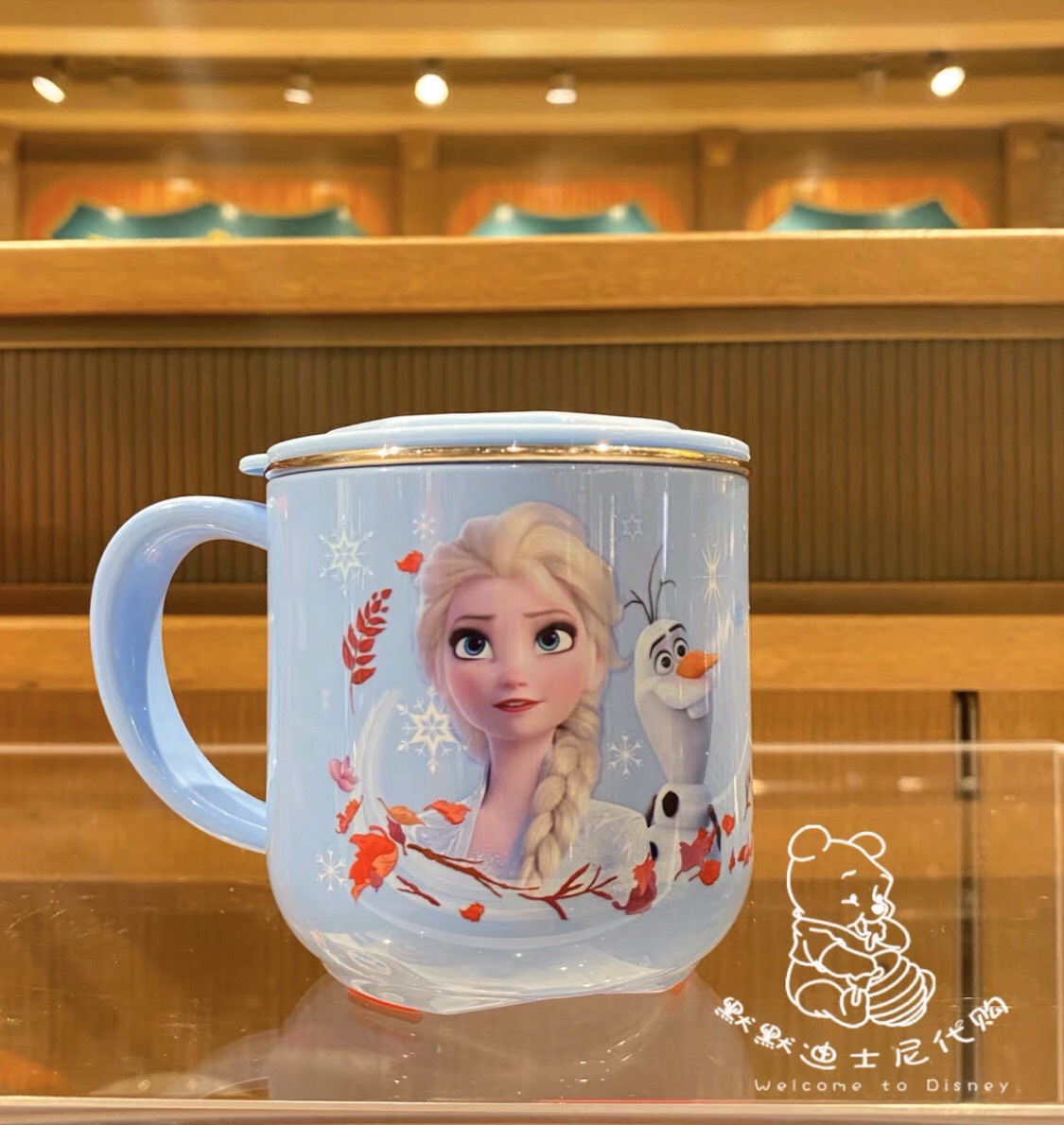 Ly inox giữ nhiệt 260ml hình công chúa Elsa và Anna màu xanh siêu xinh cho bé gái - PDP2443X