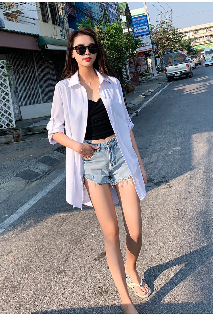 Sơ mi nữ dáng dài, áo form rộng chùm mông SM165