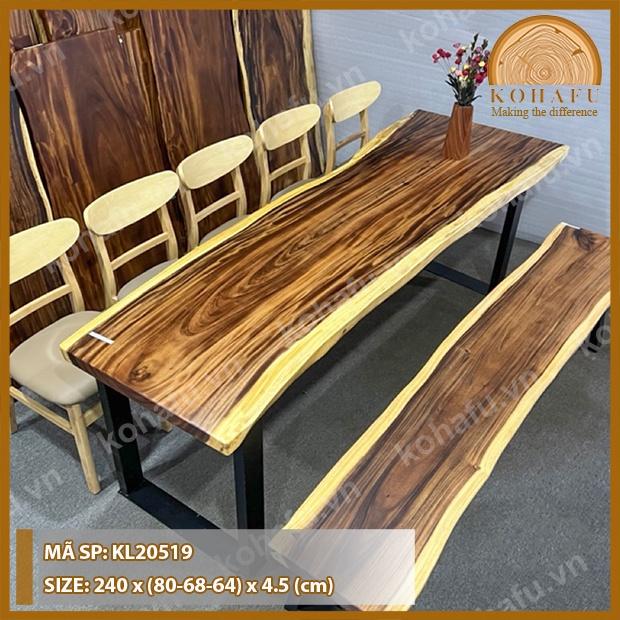 Bàn Me Tây Tự Nhiên Dài 2.4m Nguyên Tấm