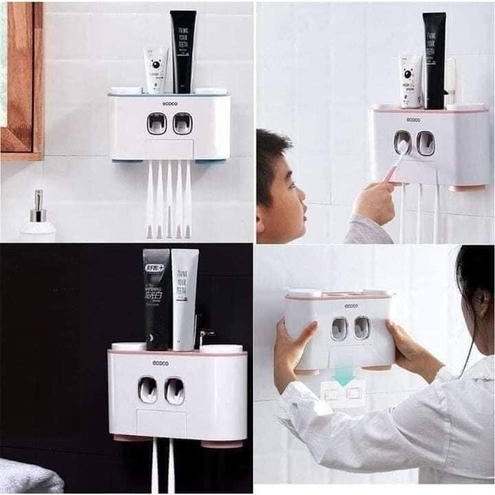 Bộ 2 Nhả Kem Đánh Răng ECOCO Cao Cấp Kèm 4 cốc