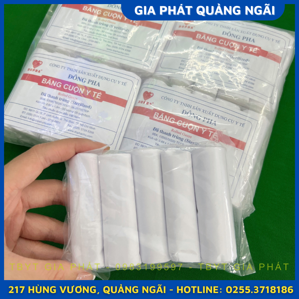 GẠC CUỘN ĐÔNG PHA 0.69x1.3M ROLLED GAUZE THANH TRÙNG (BÌ 5 CUỘN)