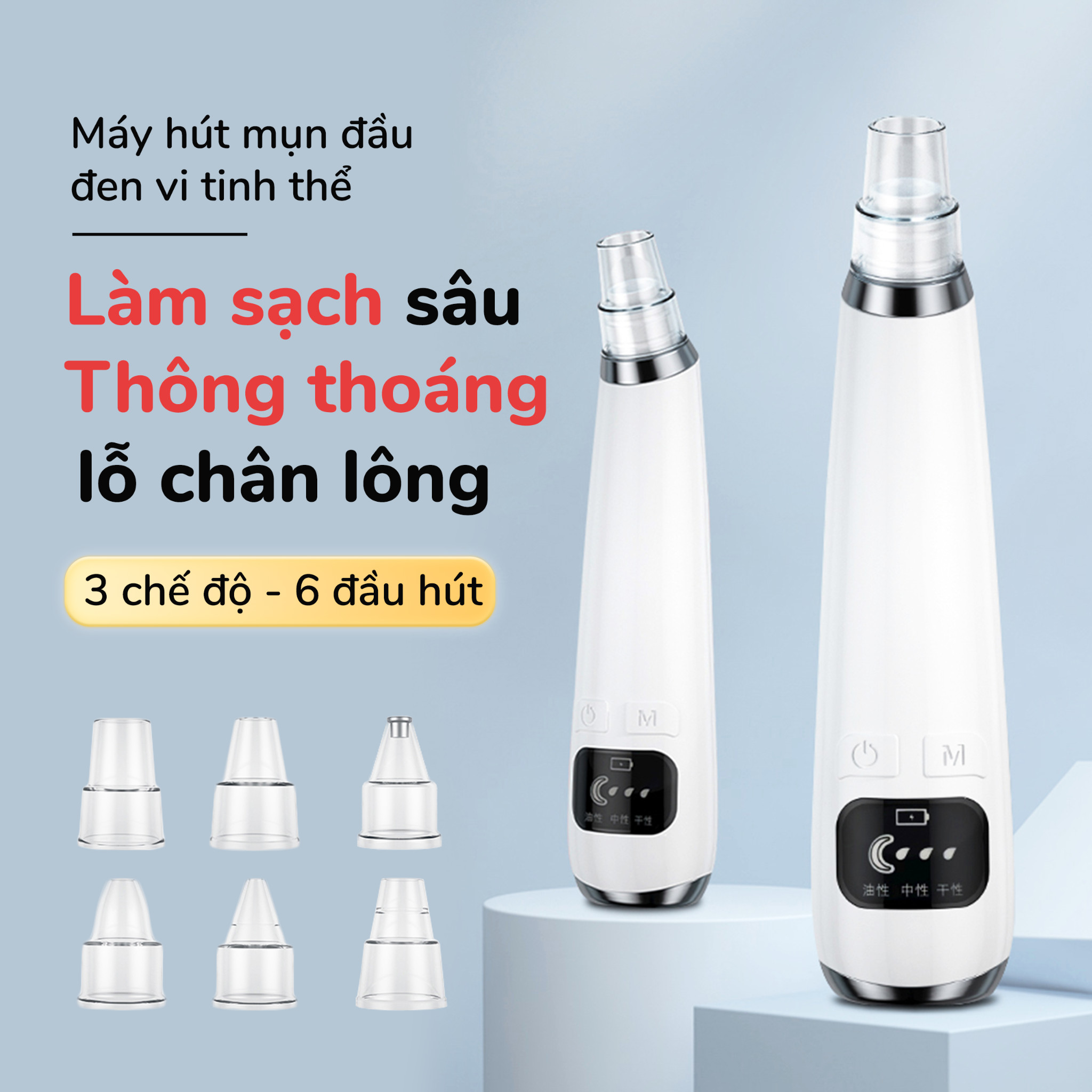 Máy Hút Mụn Đầu Đen Vi Tinh Thể Se Khít Lỗ Chân Lông