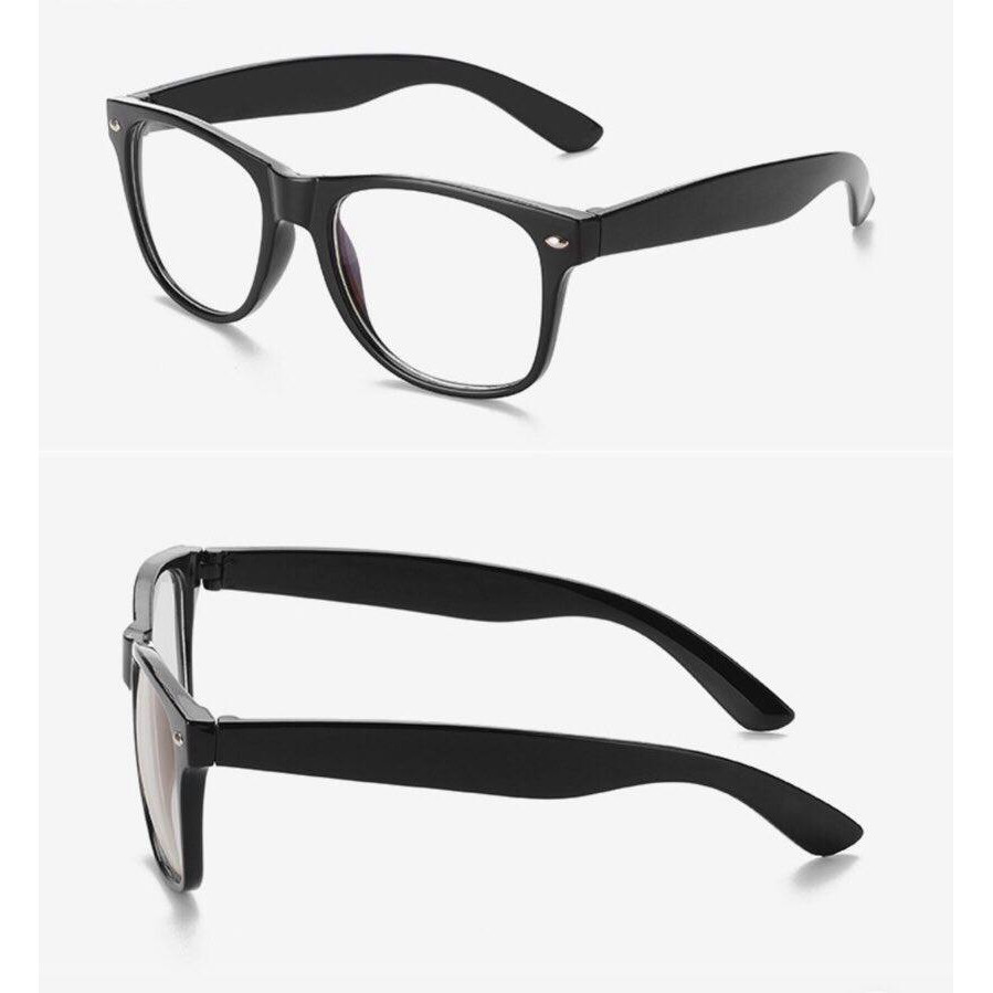 Gọng Kính Unisex Mắt Vuông Gọng Nhựa Đen Cổ Điển (Màu Đen)