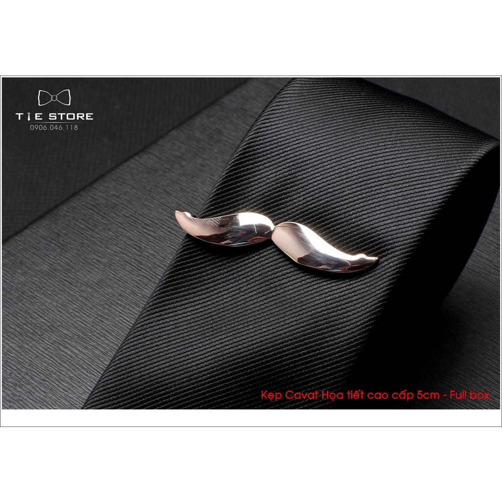 Kẹp cà vạt nam bản nhỏ ( 5cm), Kẹp Cavat hình cặp râu cao cấp - tặng kèm hộp nhỏ