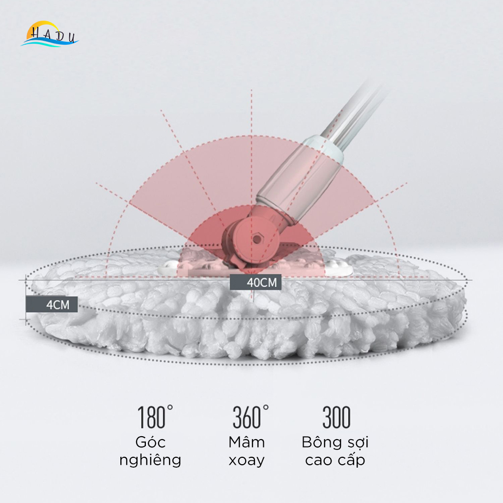 Bộ Lau Nhà Thông Minh 360 Độ Tự Vắt Thái Lan Kilo Spin Mop Cao Cấp