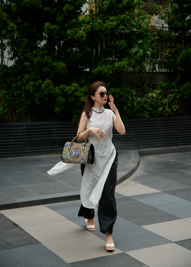 Áo Dài Cách Tân Organza Mai ADA011 thời trang thiết kế Hity