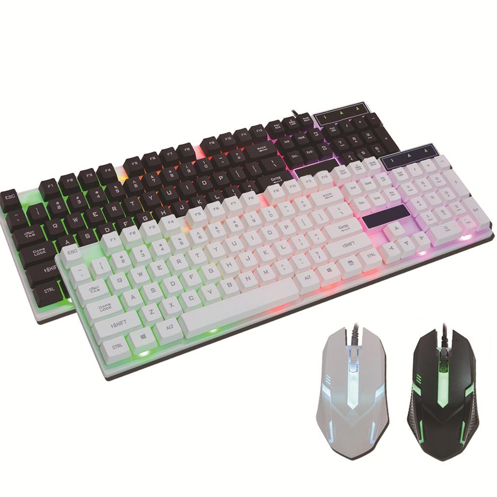 Wired Gaming Keyboard Mouse Set RGB LED Backlight