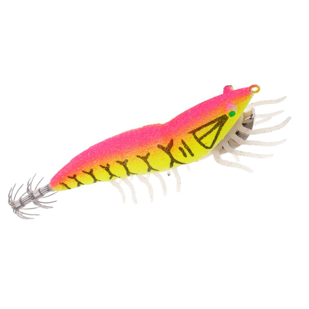 Shrimp Fishing Lurs Artificial Baits Glow in the Dark Squid Jig Lure Hooks