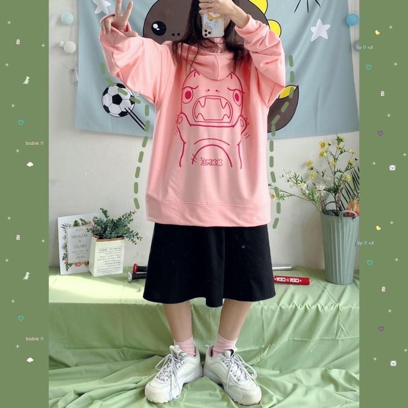 Áo Khoác Nỉ Bông Khủng Long Con Siêu Cute - Form rộng Unisex Nam Nữ Couple