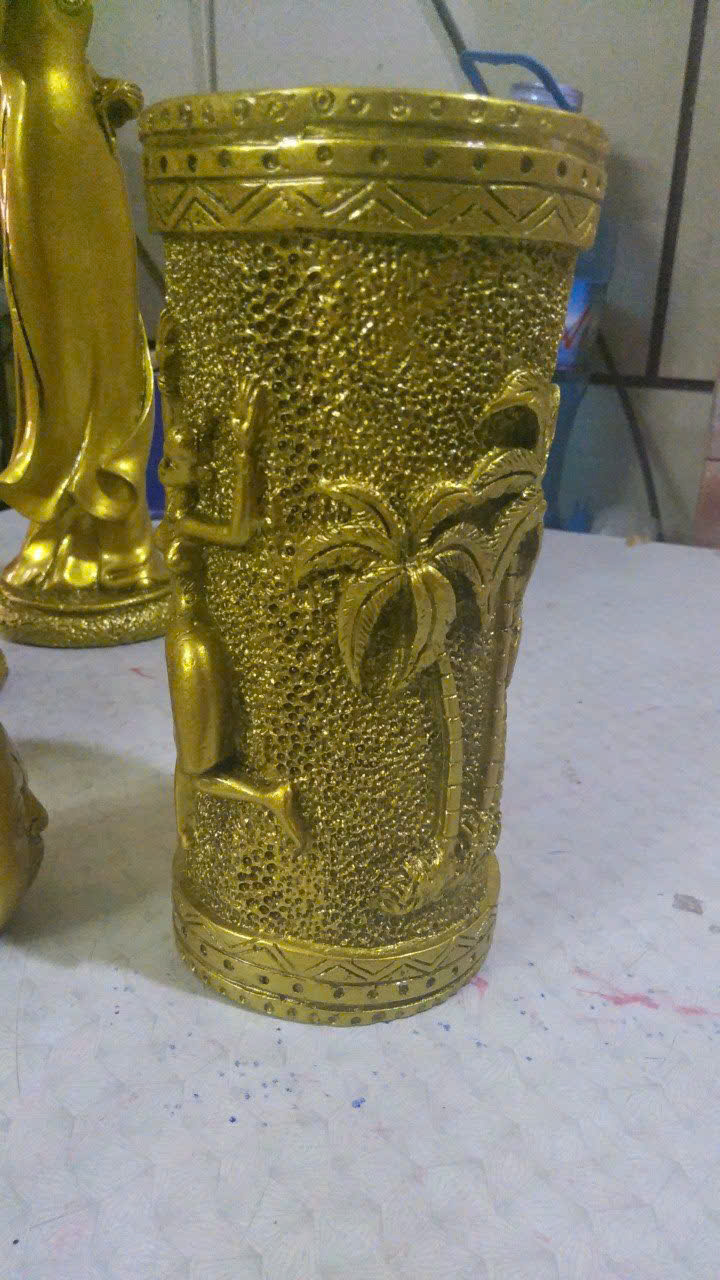 Lọ hoa họa cây dừa CTVD28 10.9 x 10.7 x 20.2cm mạ vàng