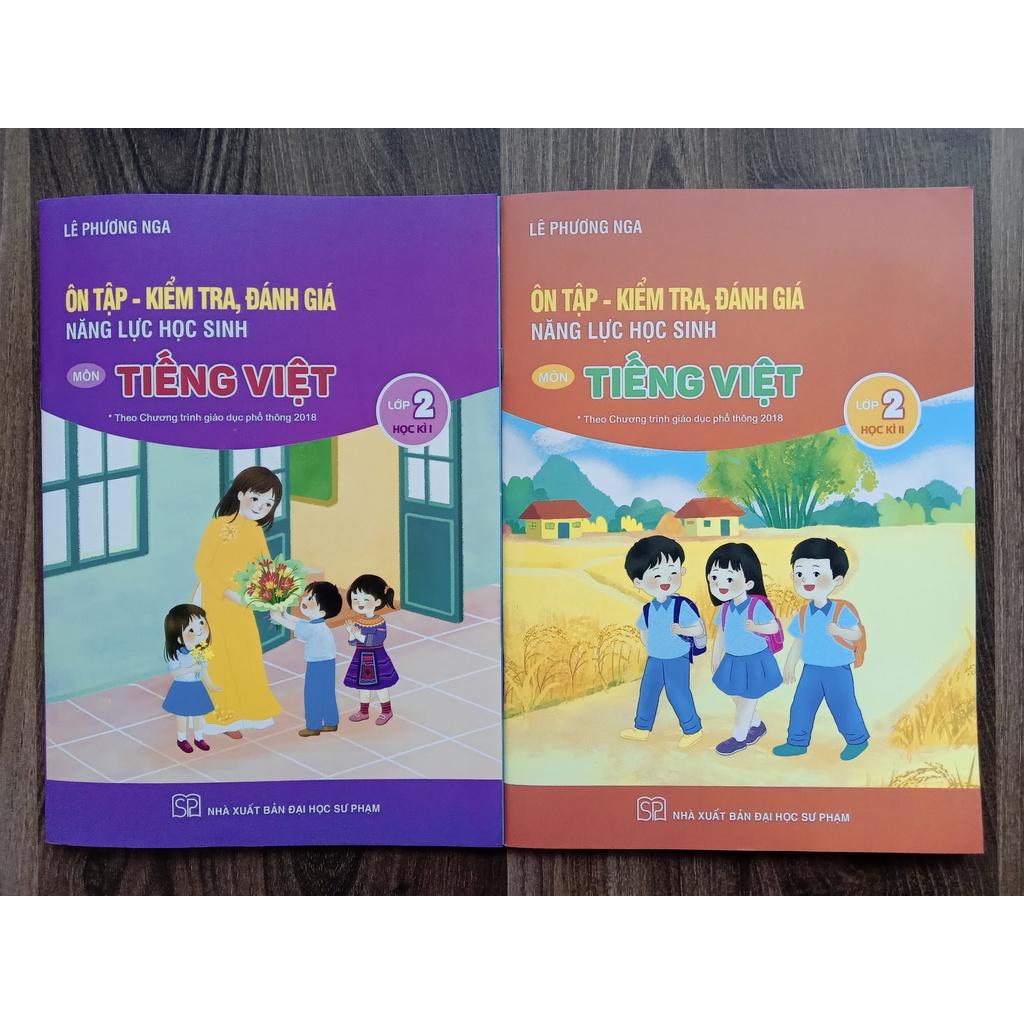 Sách - Combo 2 cuốn Ôn tập - Kiểm tra, đánh giá năng lực học sinh môn Tiếng Việt lớp 2 - học kì 1 + học kì 2