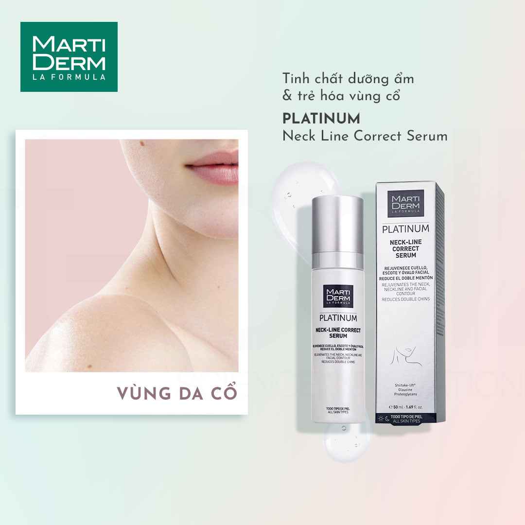 Tinh Chất Làm Săn Chắc & Trẻ Hoá Da Vùng Cổ - MartiDerm Platinum Neck Line Correct Serum (50ml)