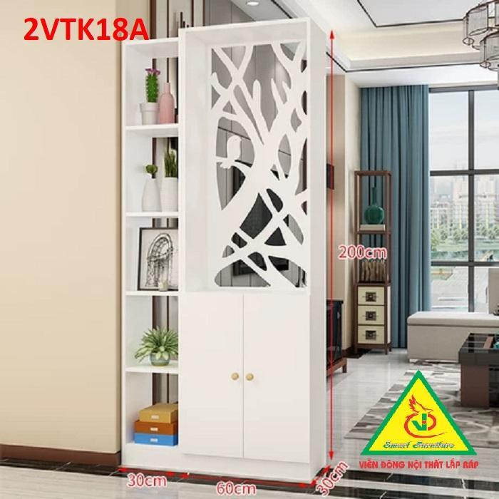 Tủ kệ trang trí kiêm vách ngăn phòng khách , nhà bếp 2VTK18A- Nội thất lắp ráp Viendong Adv