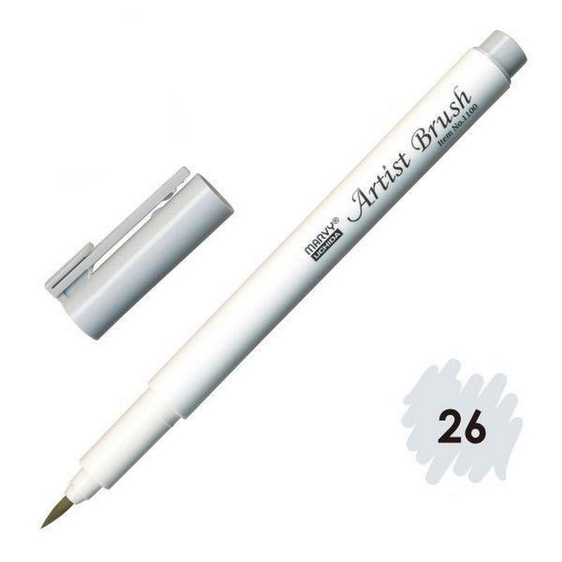 Bút lông đầu cọ viết calligraphy Marvy Artist Brush 1100 - Silver Grey (26)