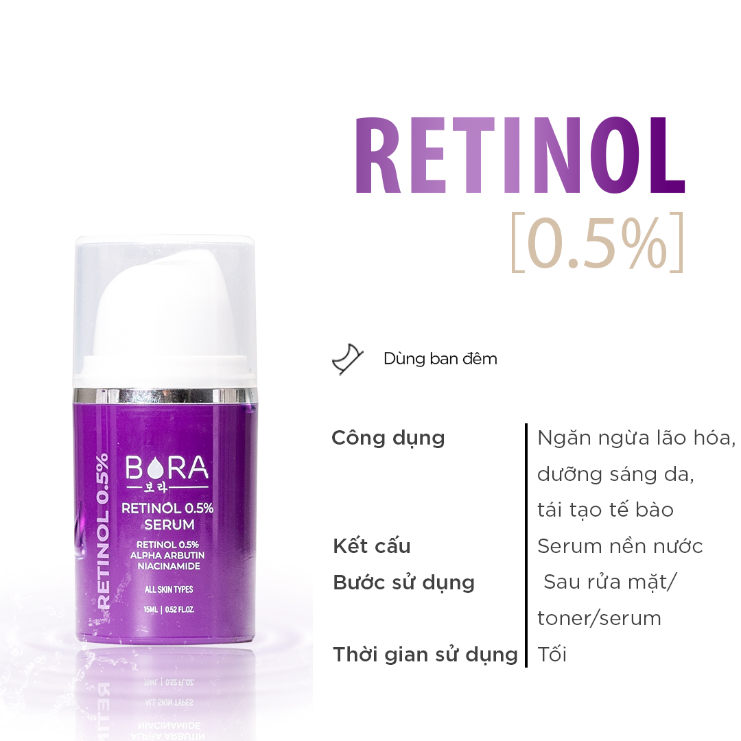 Tinh chất dưỡng trắng da mờ nám Retinol 0.5% serum
