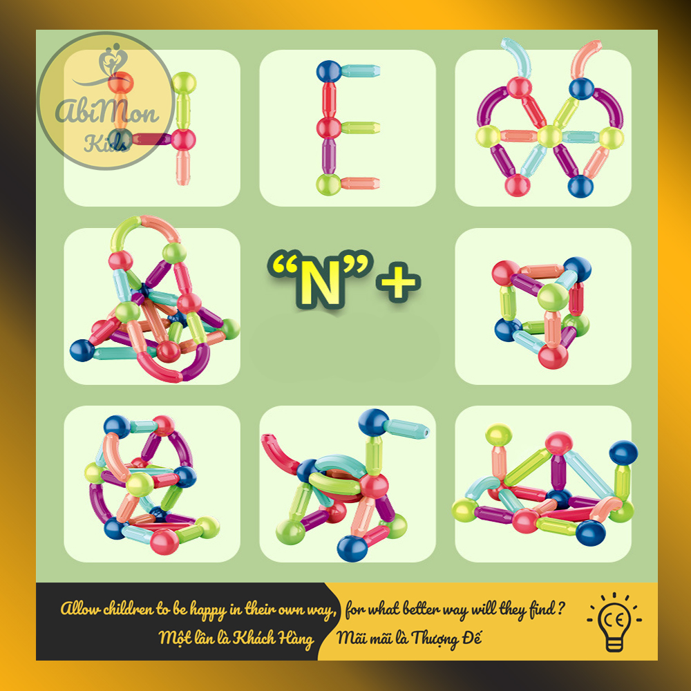 TẶNG QUÀ || Bộ Xếp Hình Nam Châm Cho Bé || Montessori cao cấp || Đồ chơi Gỗ - Giáo Dục - An toàn - Thông minh