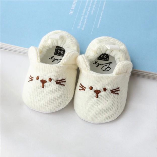 Giày tập đi vải len mềm mại, hình chuột cho bé (hàng loại 1, len dệt dọc)