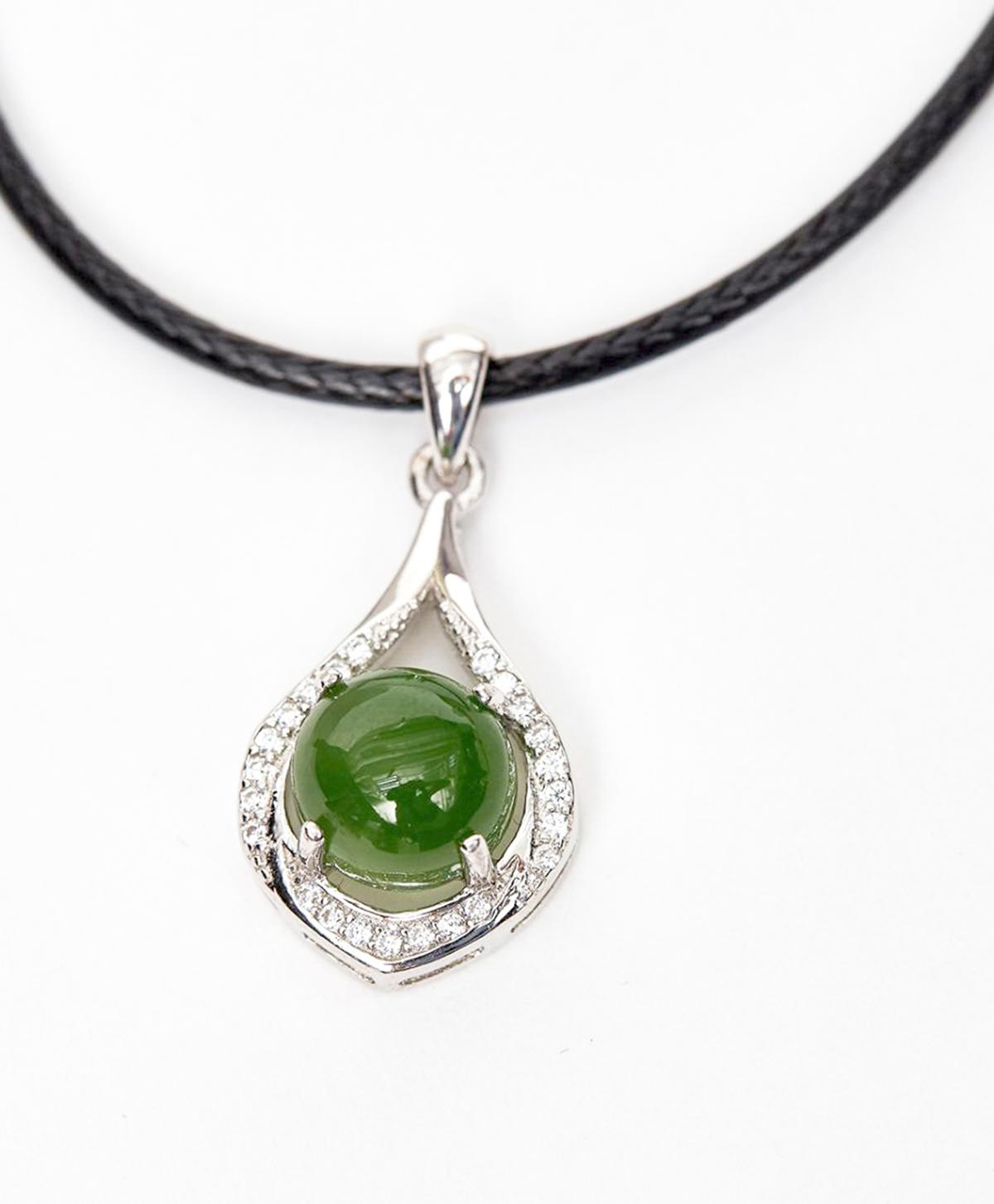 Mặt dây chuyền ngọc bích bọc bạc mệnh hỏa, mộc - Ngọc Quý Gemstones