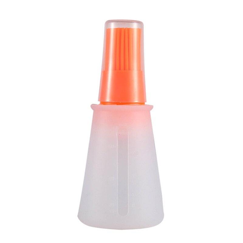1Pc Portable Silicone Oil Bottle With Brush Grill Oil Brushes With Cover Liquid Oil Pastry Kitchen Bake BBQ Brush Kitchen Tools