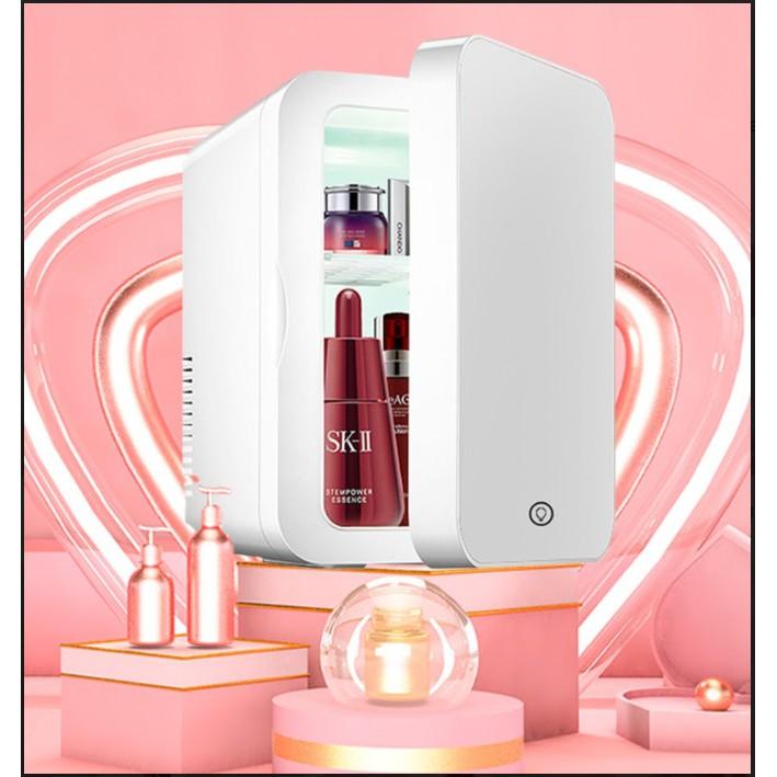 Tủ lạnh mini mặt gương có đèn led đựng mỹ phẩm dung tích 10Lít tiết kiệm điện luceogroup