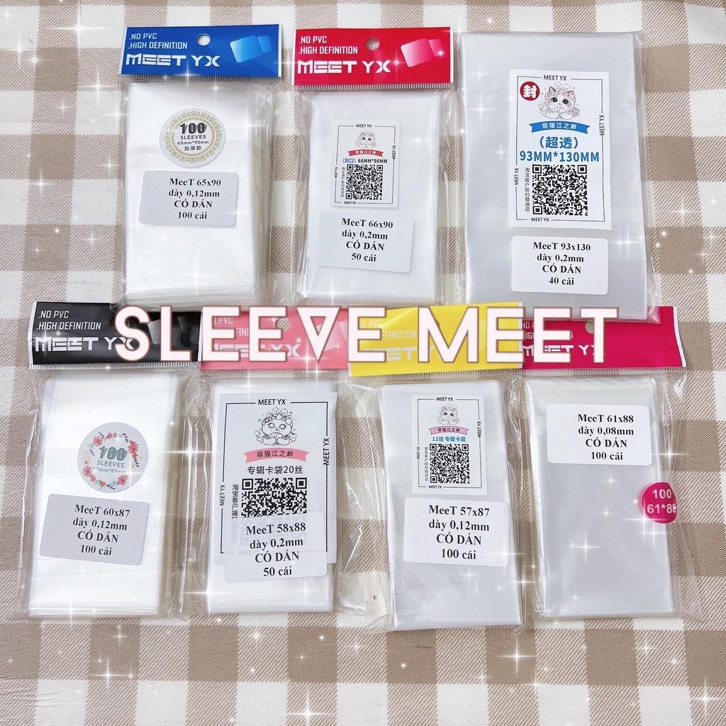 [MT01] Sleeve bọc card thẻ bài MEET, nhiều kích thước (size lớn) - 93x130 ko dán 0,2mm