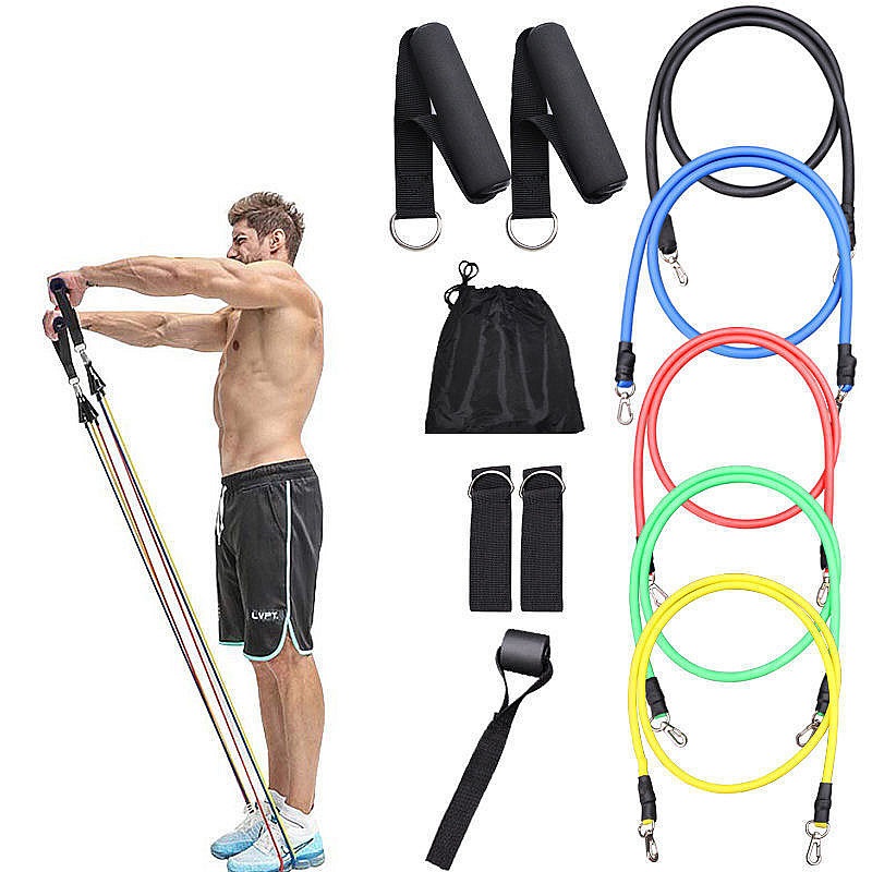 Bộ 5 Dây Ngũ Sắc Đàn Hồi Tập Gym Móc Lớn 4.5cm Chắc Chắn- Bộ Dây Ngũ Sắc Tập Thể Hình Đa năng