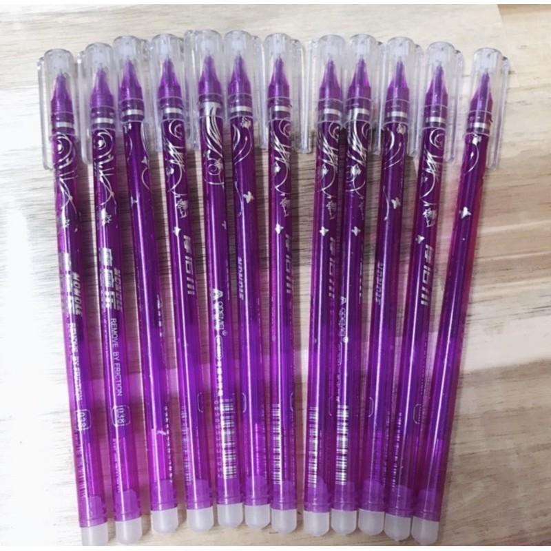 Hộp 12 cây bút gel xoá được màu tím