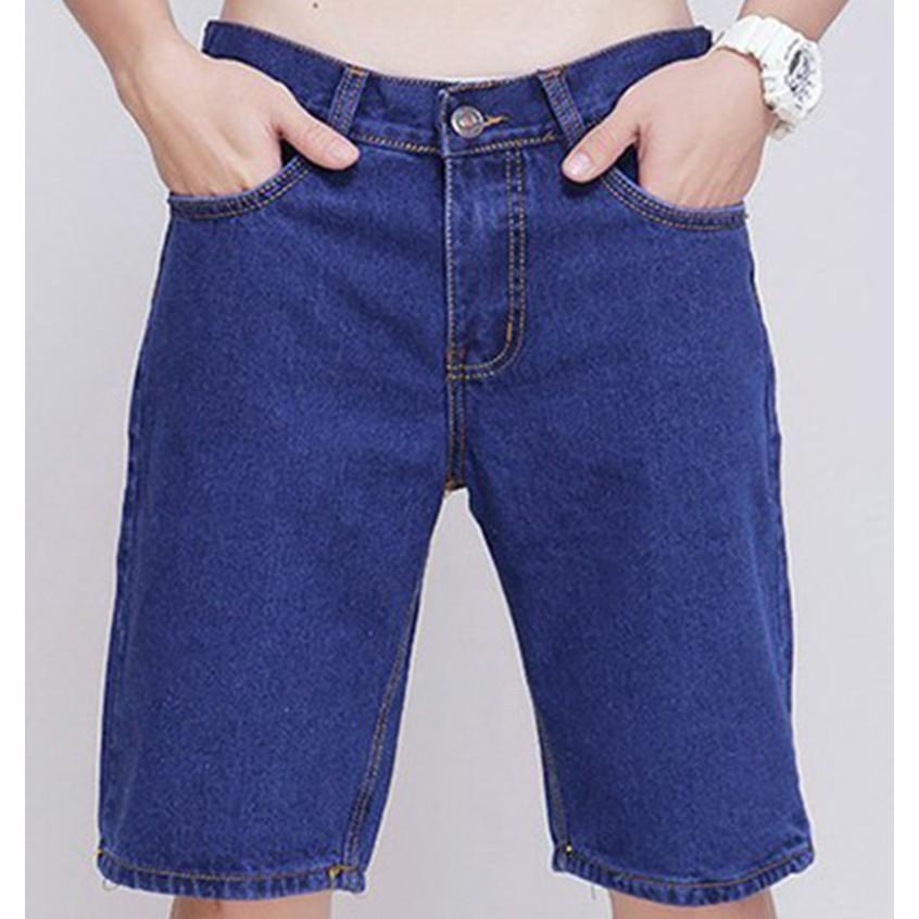 Quần short jean nam đơn giản (3 màu, ống suông) - có size Bự