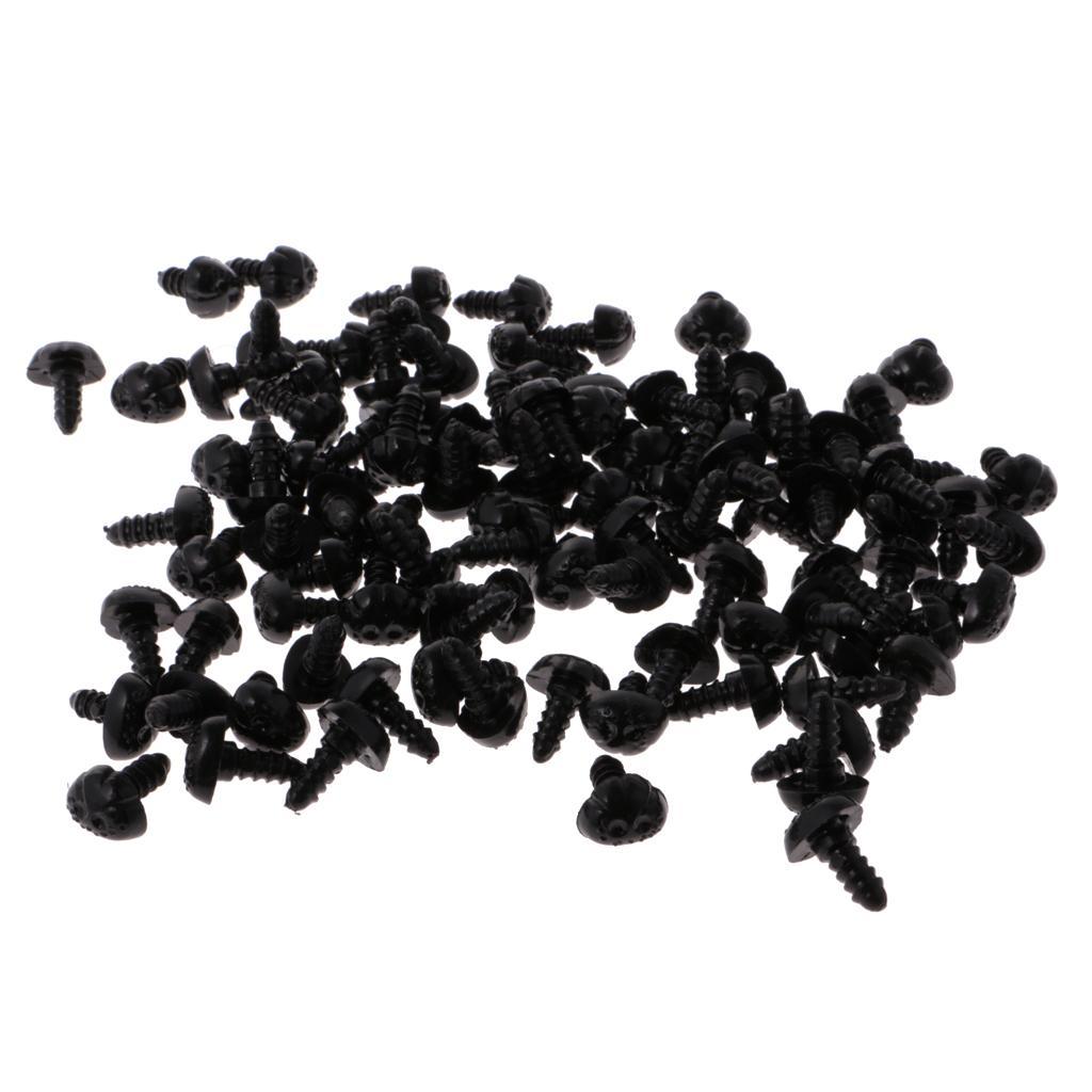 100 pcs 10 x 13mm Plastic Safety Nose + 100pcs 9 x 12mm Black Safety Nose