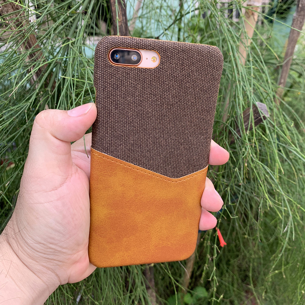 Ốp lưng da vải kiêm ví cao cấp dành cho iPhone 7 Plus / iPhone 8 Plus