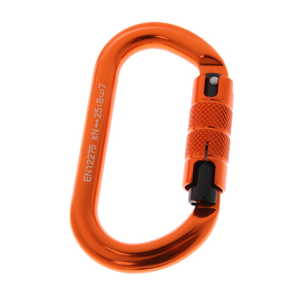 2Pc 25KN Aluminum Auto Locking Carabiner Oval- Hook for Rock Climbing Caving