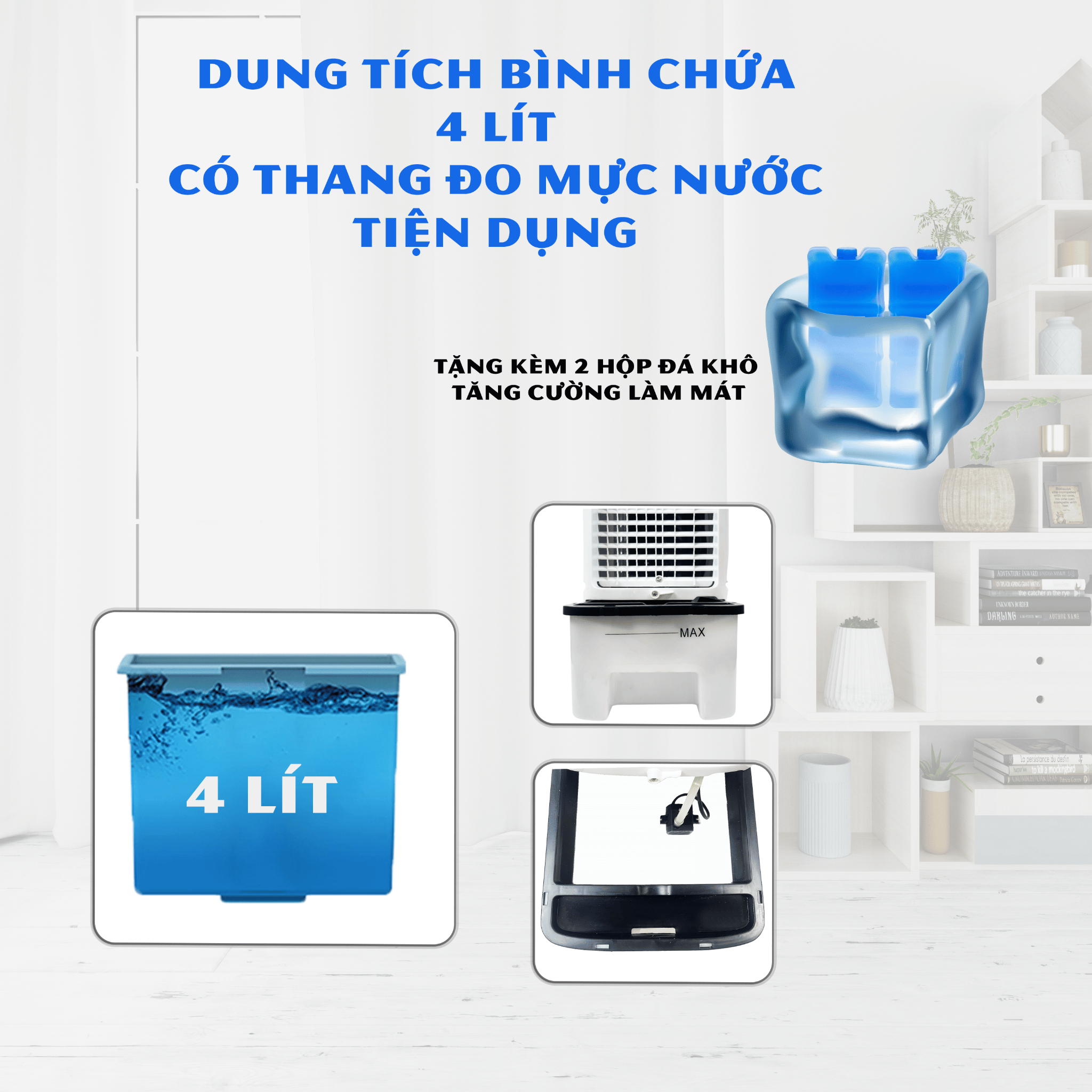 Quạt Làm Mát Không Khí Công Suất 65W Quạt Điều Hòa,Tiết Kiệm Điện Năng