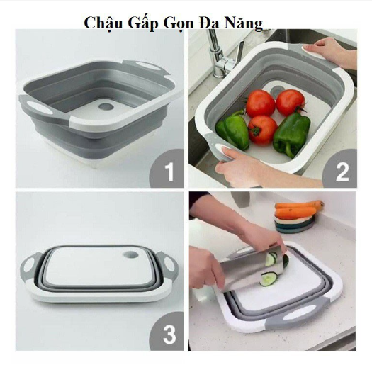 Thớt kiêm Chậu gấp gọn đa năng tiện dụng 3 in 1 GD747-ThotGG