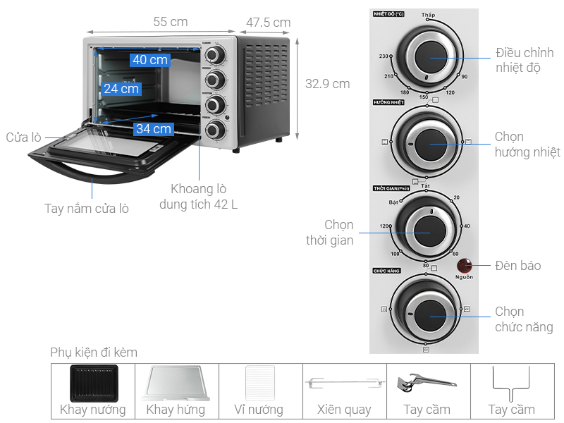 Lò nướng điện Galanz 42L/2000W KWS2042LQ-H8K