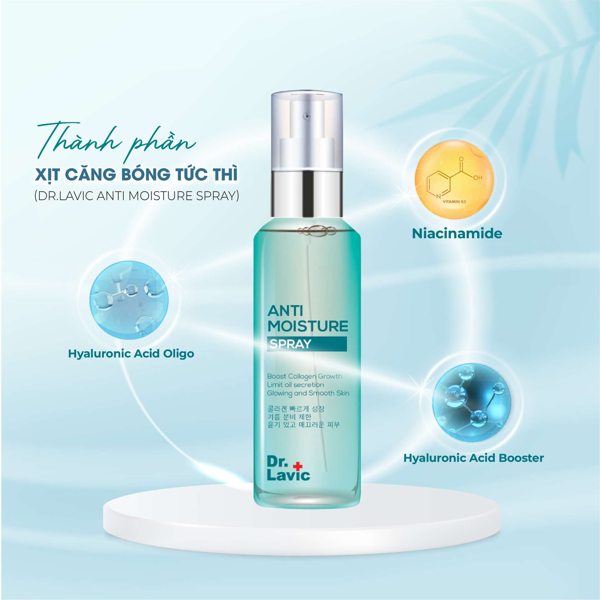 Xịt khoáng mặt Dr.Lavic Anti Moisture dưỡng ẩm làm dịu da công nghệ USA 60ml DR934