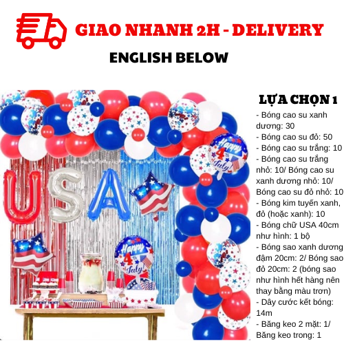 Bộ bóng trang trí Quốc Khánh Mỹ qkm27