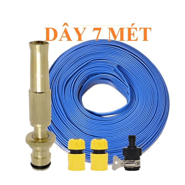 Vòi Xịt️ Bộ dây vòi xịt nước rửa xe, tưới cây , tăng áp 3 lần, loại 7m, 10m 206587 cút sập+ khăn phượt