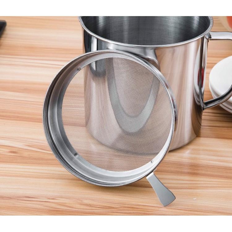 Ca lọc dầu inox 304 Bằng Thép Không Gỉ - Bình đựng dầu bằng thép không gỉ 304 kèm lưới lọc 1.3 Lít