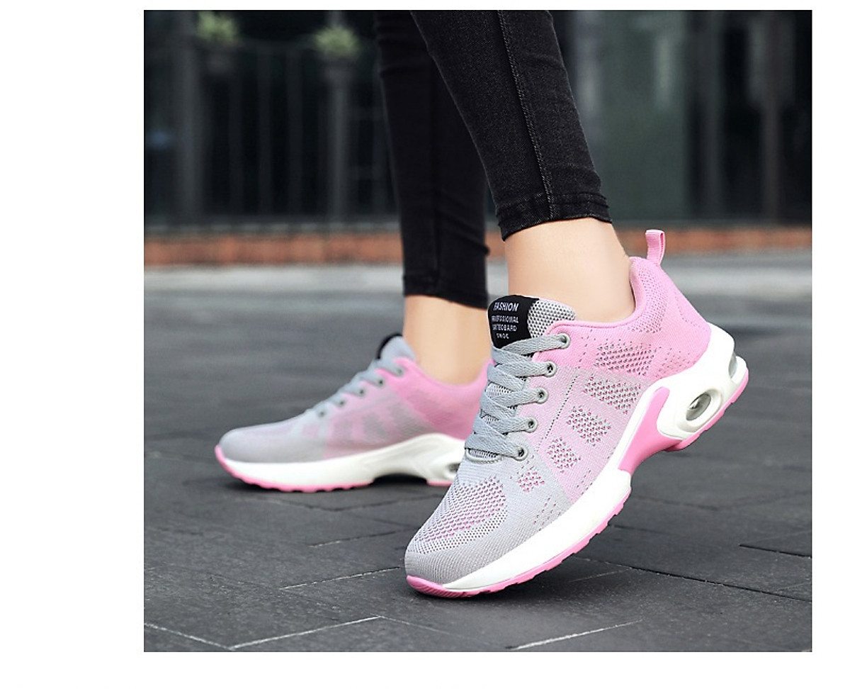 Giày Thể Thao Nữ, Giày Sneaker Chạy Bộ Đế Êm Vải Thoáng Khí KN103 Có 2 màu