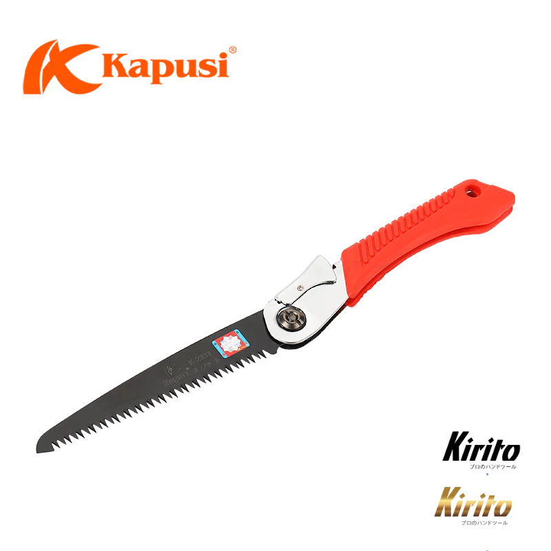 Cưa gỗ cầm tay đa năng gấp gọn Nhật Kapusi, thép SK5 siêu sắc, cưa cành cán xếp, gấp gọn an toàn